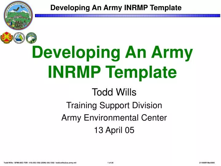 developing an army inrmp template