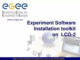Experiment Software Installation toolkit on LCG-2