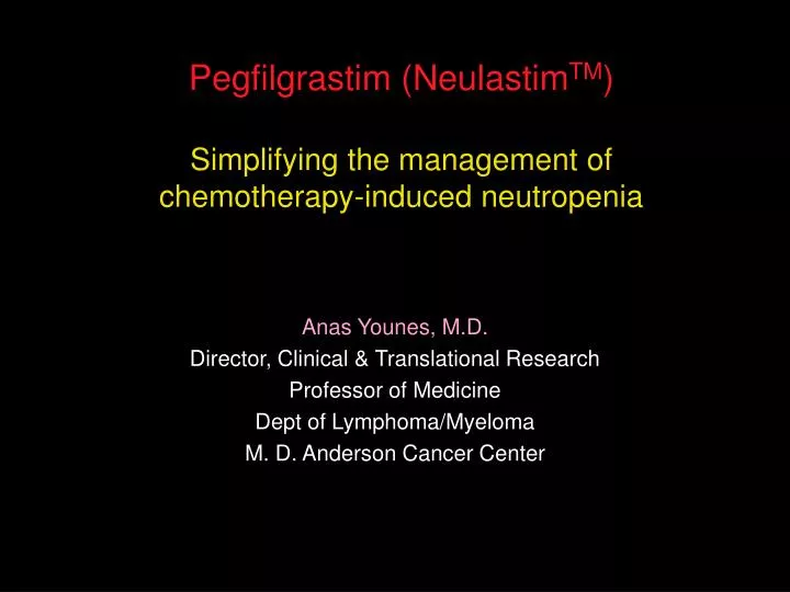 pegfilgrastim neulastim tm simplifying the management of chemotherapy induced neutropenia