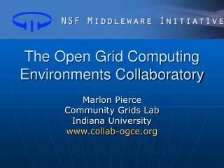 The Open Grid Computing Environments Collaboratory