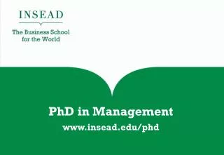 PhD in Management insead/phd