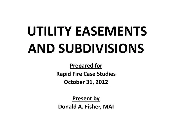 utility easements and subdivisions