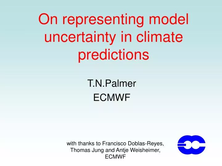 on representing model uncertainty in climate predictions