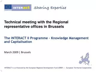 Technical meeting with the Regional representative offices in Brussels
