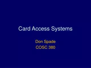 Card Access Systems