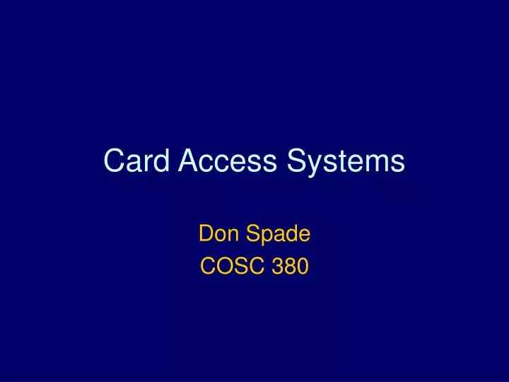 card access systems