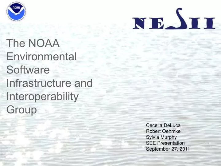 the noaa environmental software infrastructure and interoperability group