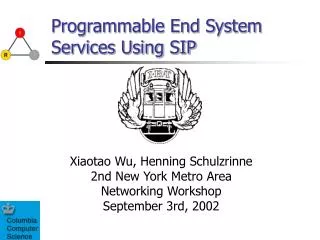 Programmable End System Services Using SIP