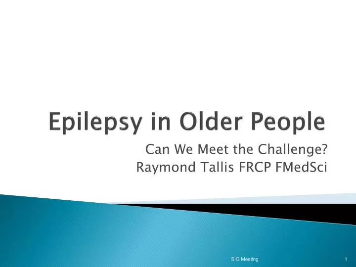epilepsy in older people