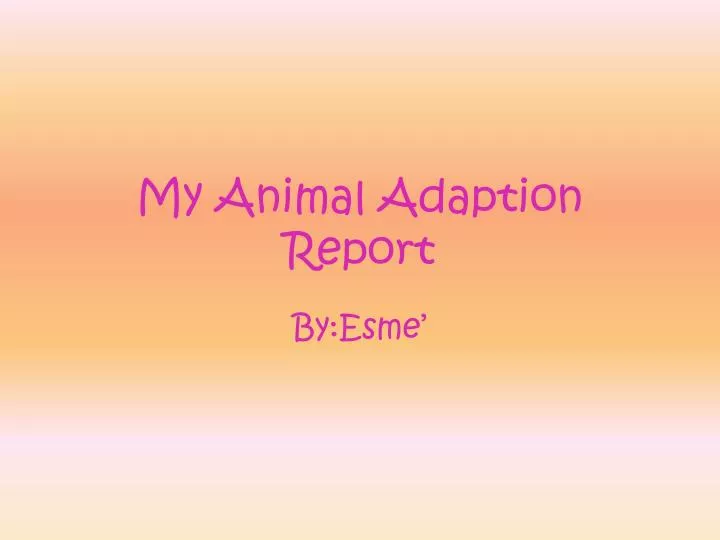 my animal adaption report