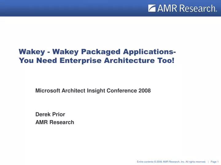 wakey wakey packaged applications you need enterprise architecture too