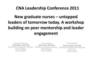 CNA Leadership Conference 2011