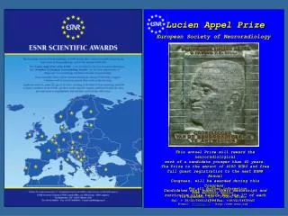 Lucien Appel Prize European Society of Neuroradiology