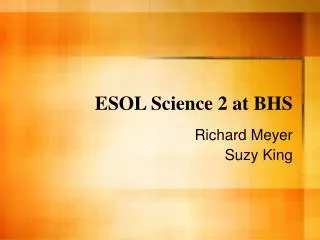 ESOL Science 2 at BHS