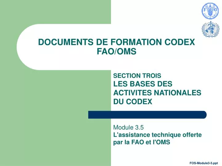 documents de formation codex fao oms