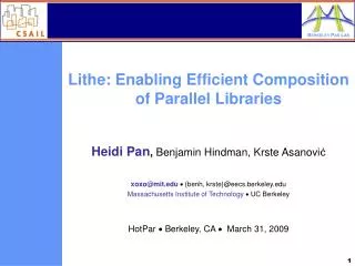 Lithe: Enabling Efficient Composition of Parallel Libraries