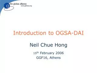 Introduction to OGSA-DAI
