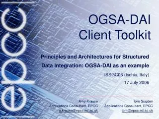 OGSA-DAI Client Toolkit