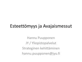 esteett myys ja avajaismessut