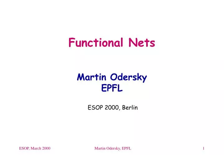 functional nets martin odersky epfl