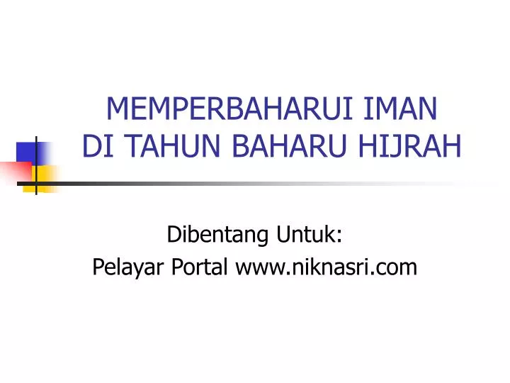 memperbaharui iman di tahun baharu hijrah