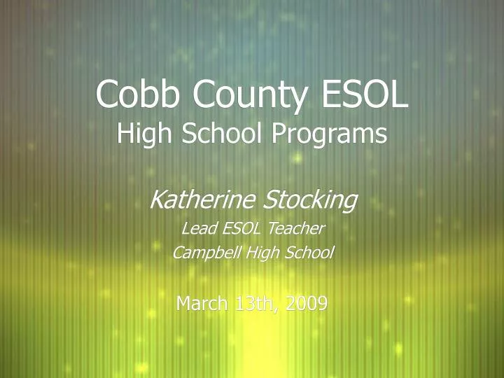 cobb county esol high school programs
