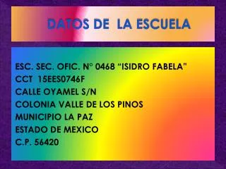 datos de la escuela
