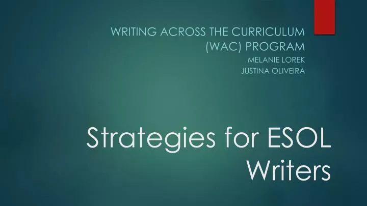 strategies for esol writers