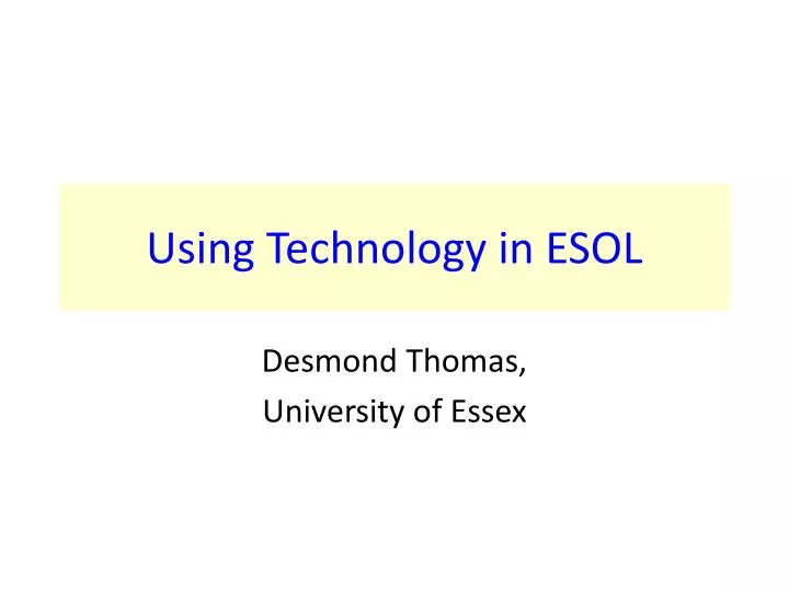 using technology in esol