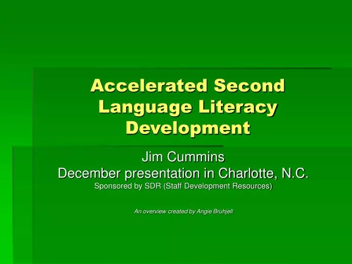 accelerated second language literacy development