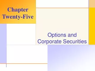Options and Corporate Securities