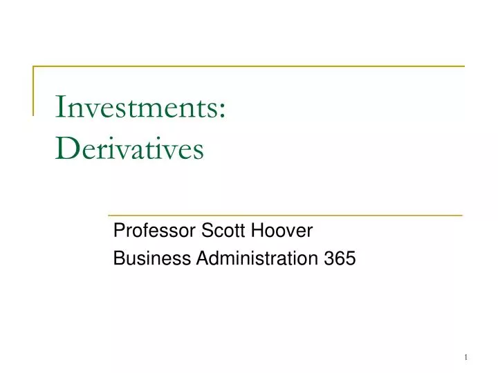 investments derivatives