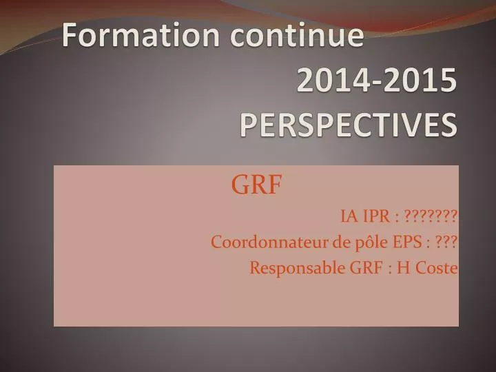 formation continue 2014 2015 perspectives