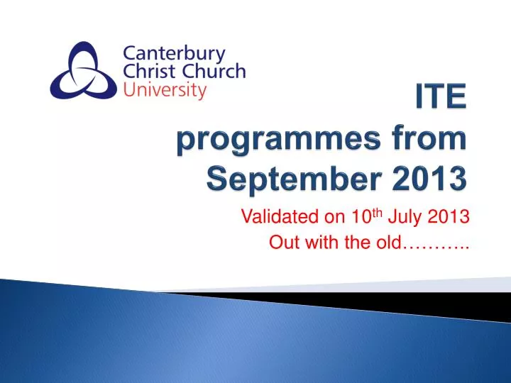 ite programmes from september 2013