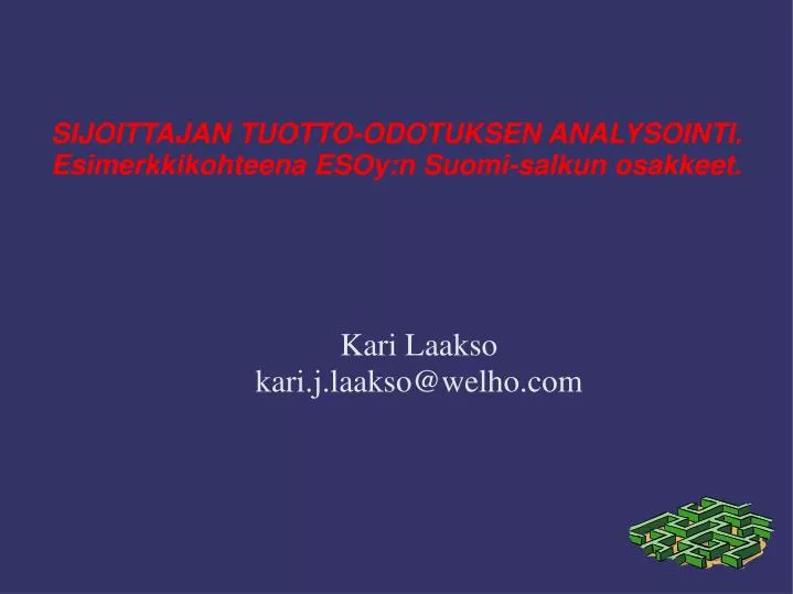 kari laakso kari j laakso@welho com