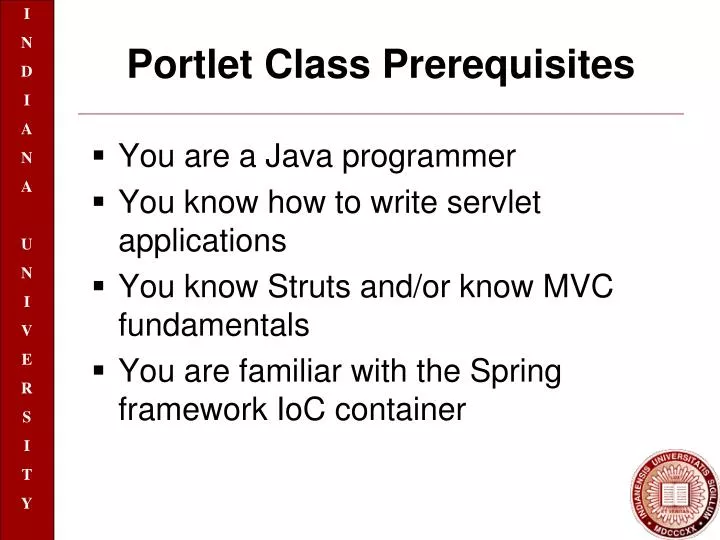 portlet class prerequisites