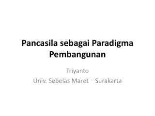 pancasila sebagai paradigma pembangunan