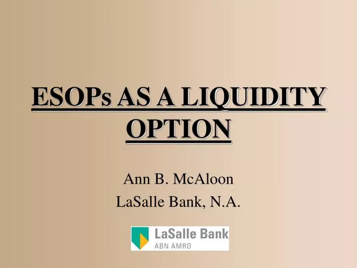 esops as a liquidity option
