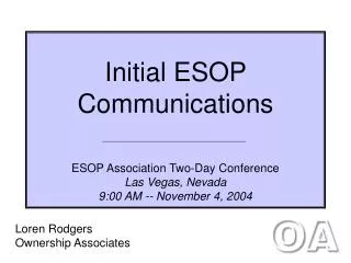 Initial ESOP Communications