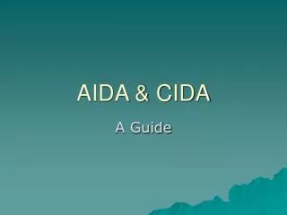 AIDA &amp; CIDA