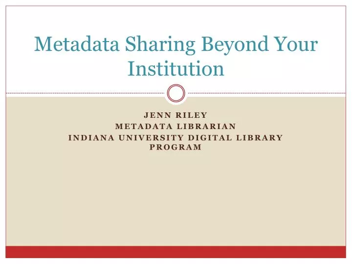 metadata sharing beyond your institution
