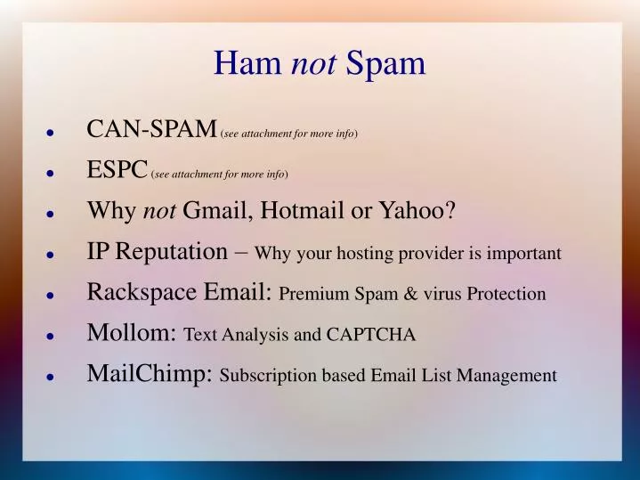 ham not spam