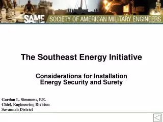 The Southeast Energy Initiative