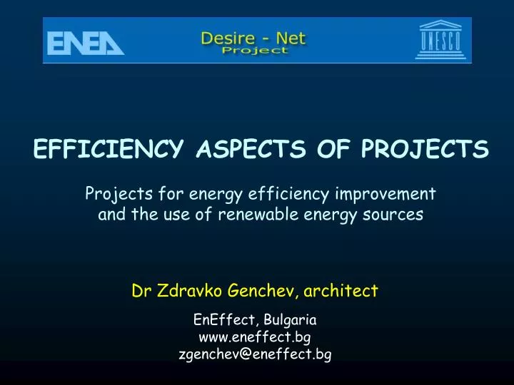 efficiency aspects of projects