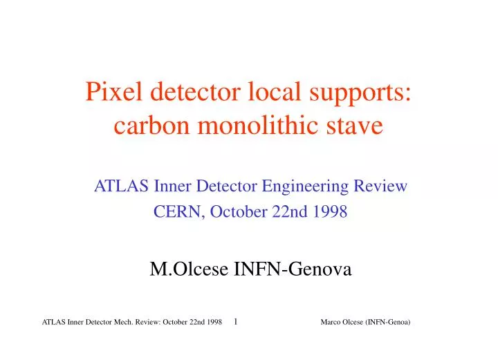 pixel detector local supports carbon monolithic stave