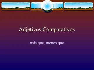 adjetivos comparativos