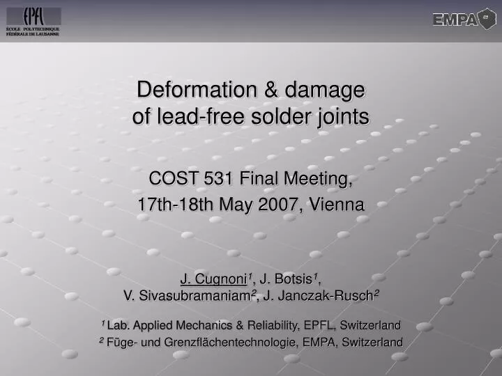 deformation damage of lead free solder joints