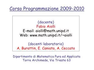 corso programmazione 2009 2010