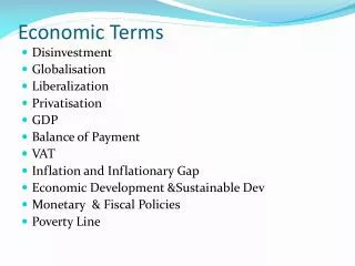 Economic Terms