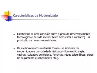 caracter sticas da modernidade
